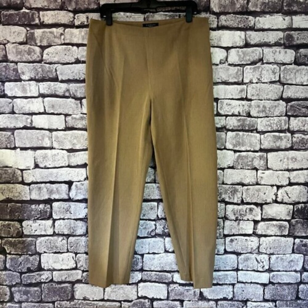 Talbots Khaki Colored Classic Side Zip Slim Dress Pants Size 14